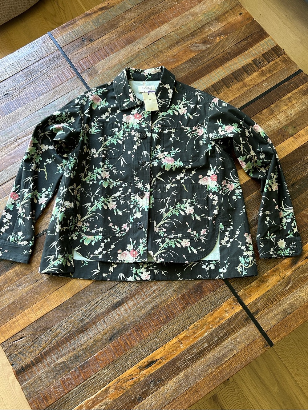 Psophia Black Floral Shirt/Jacket. NWT